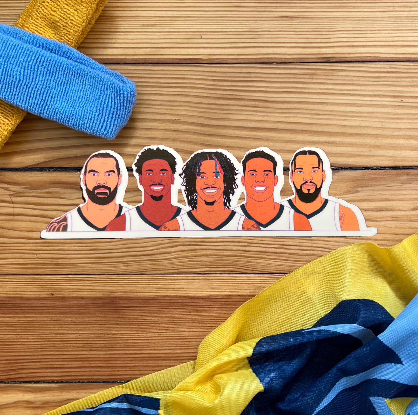 Cartoon Starting 5 Sticker