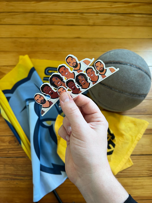 Cartoon Starting 5 Sticker